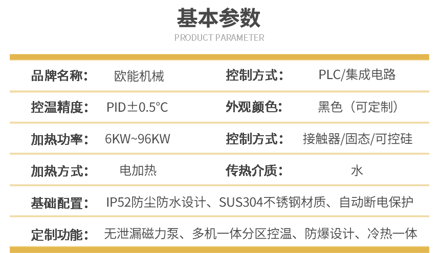 高溫水式模溫機參數(shù)